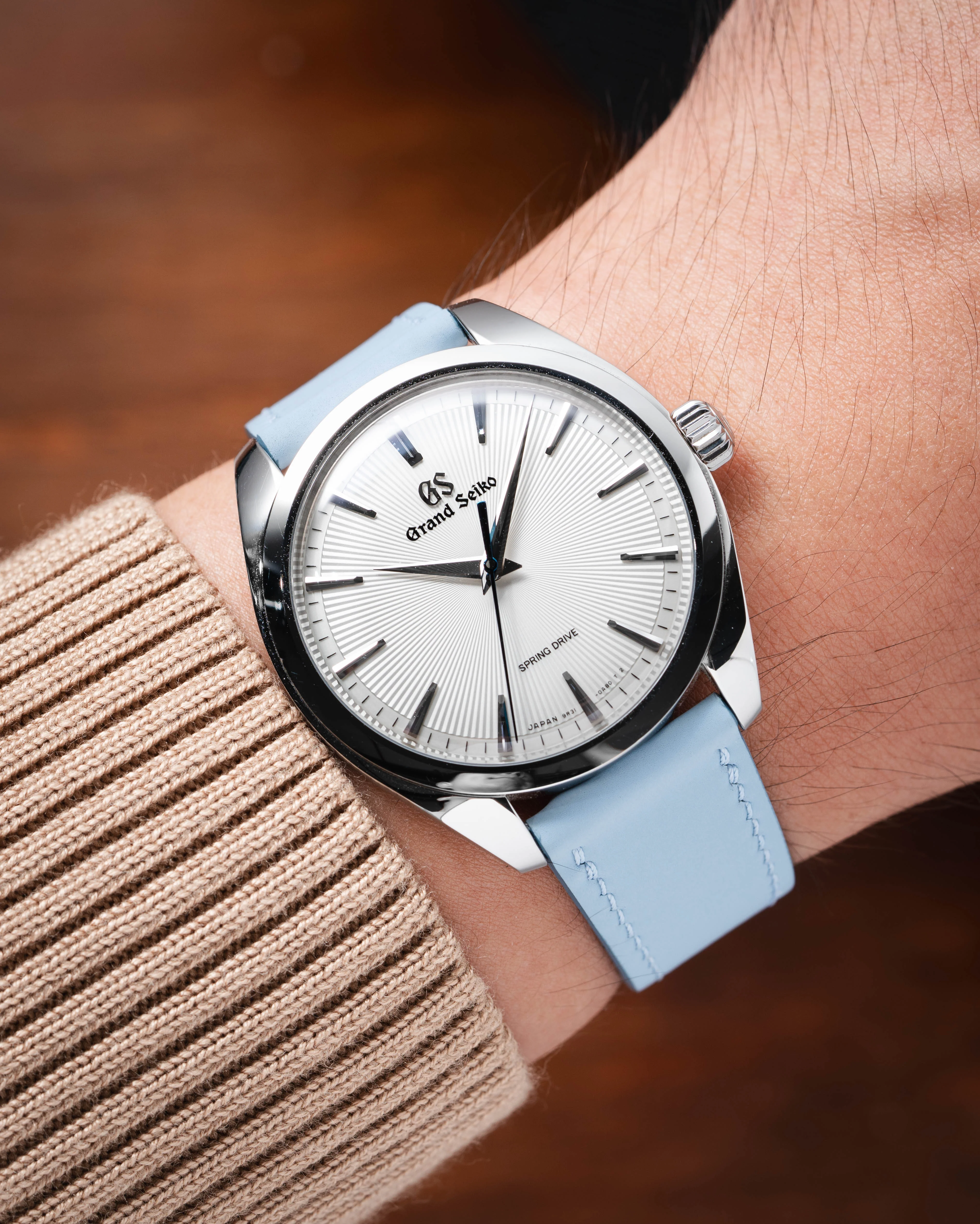 Baby Blue Rubberised Leather (Smooth) Slim Strap
