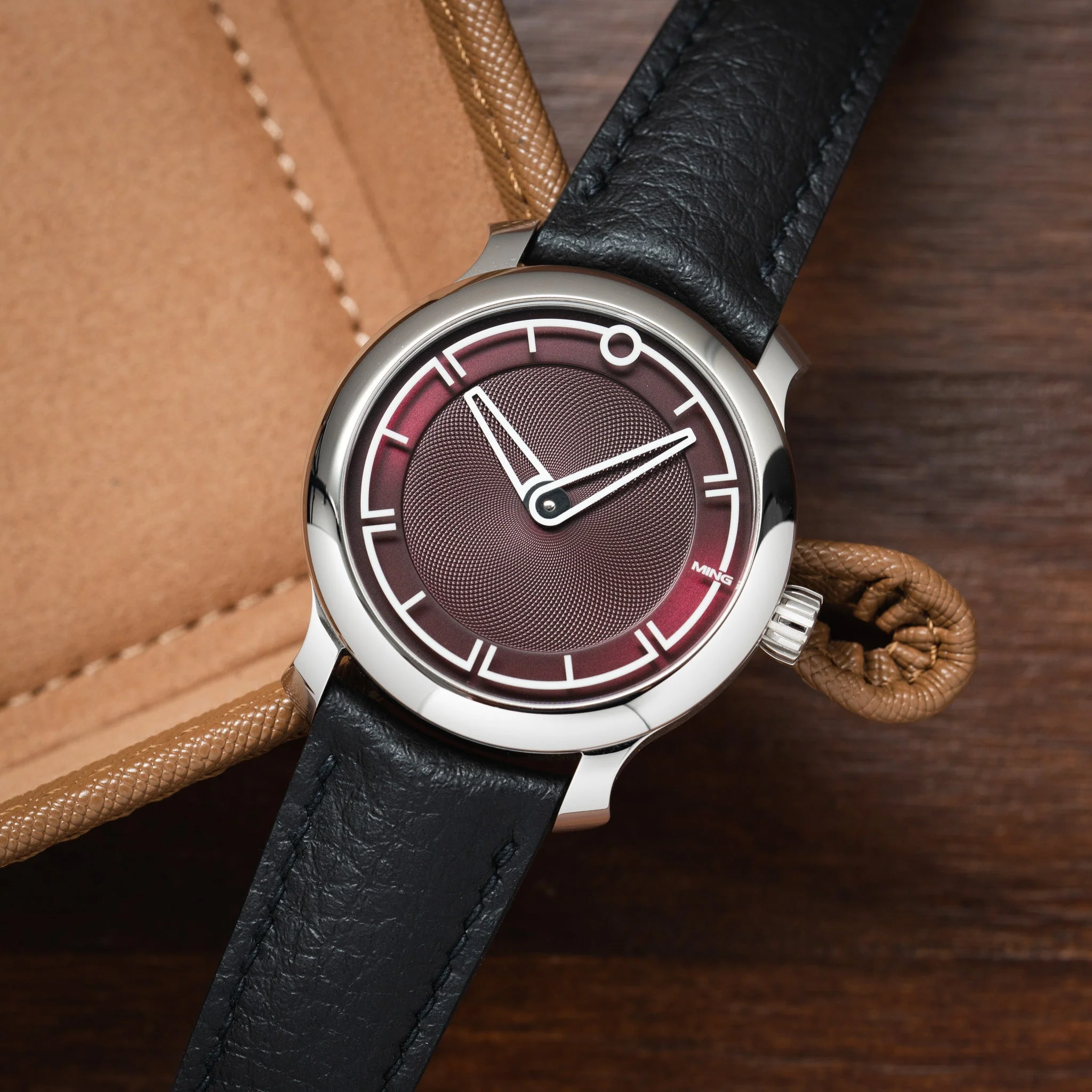 Black Rubberised Leather (Togo) Signature (Curved) Strap - Image 2