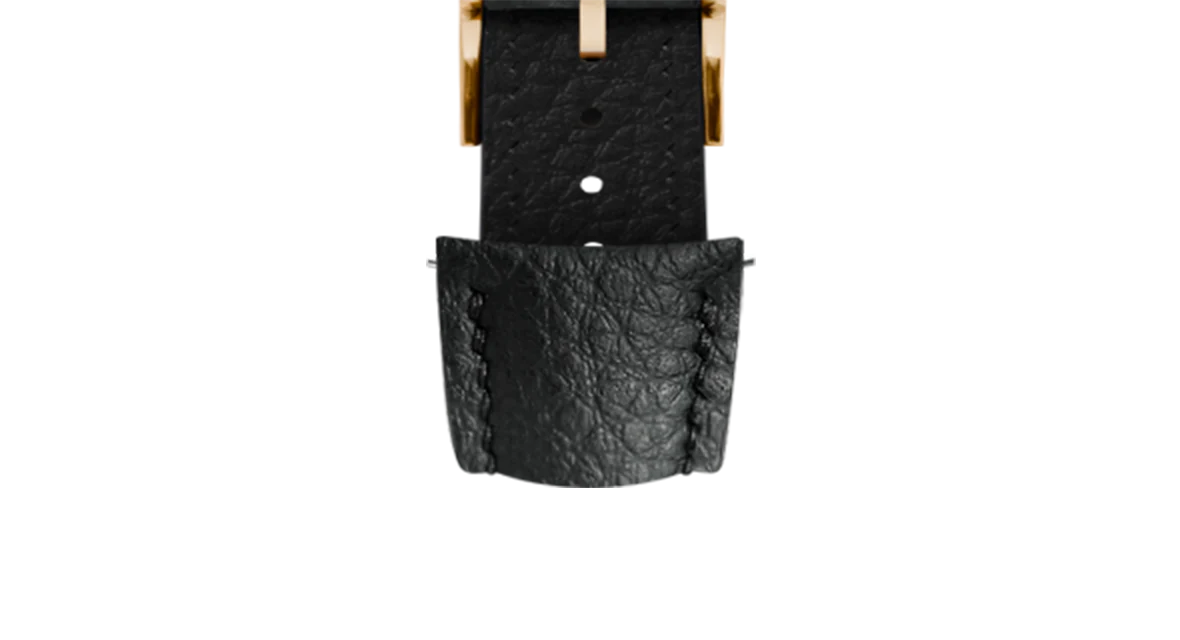 Black Rubberised Leather (Togo) Signature (Curved) Strap - Image 9