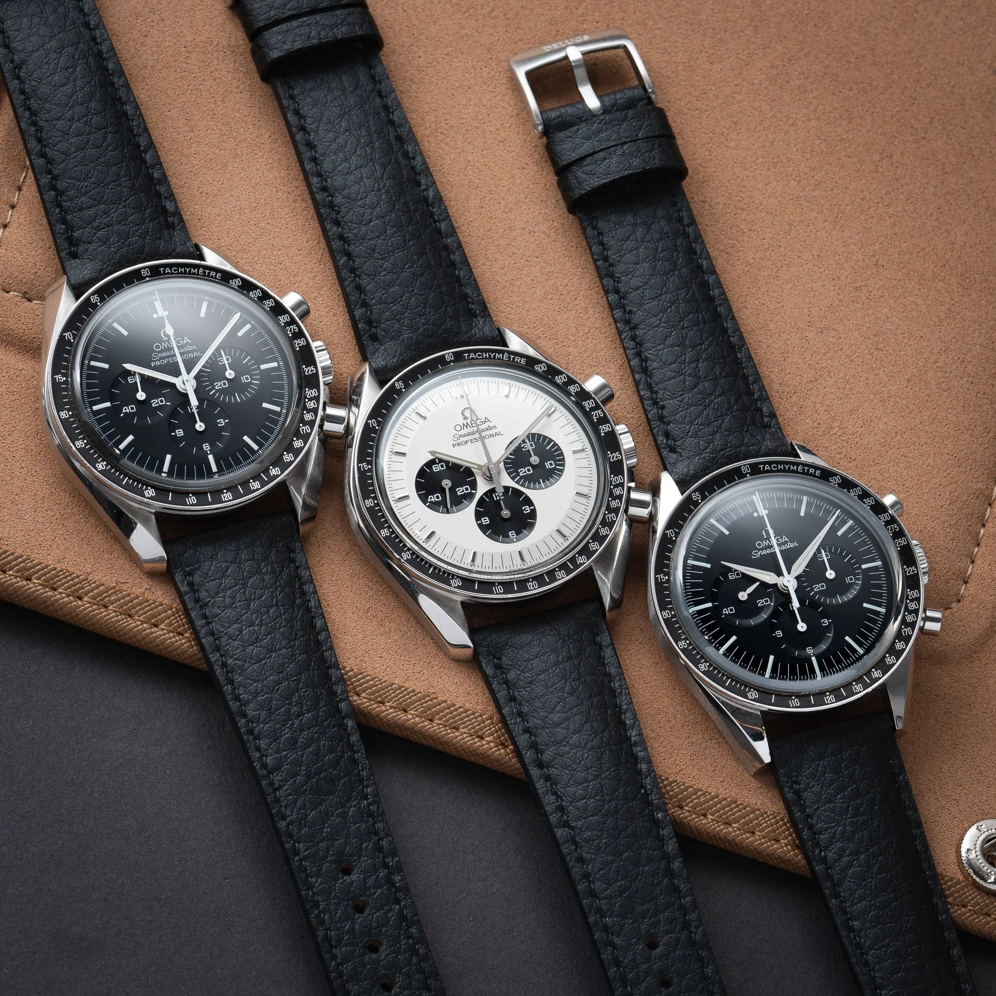 Black Rubberised Leather (Togo) Signature Strap - Image 2