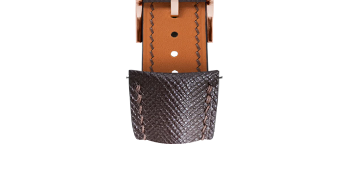 Dark Brown Saffiano Signature (Curved) Strap - Image 5