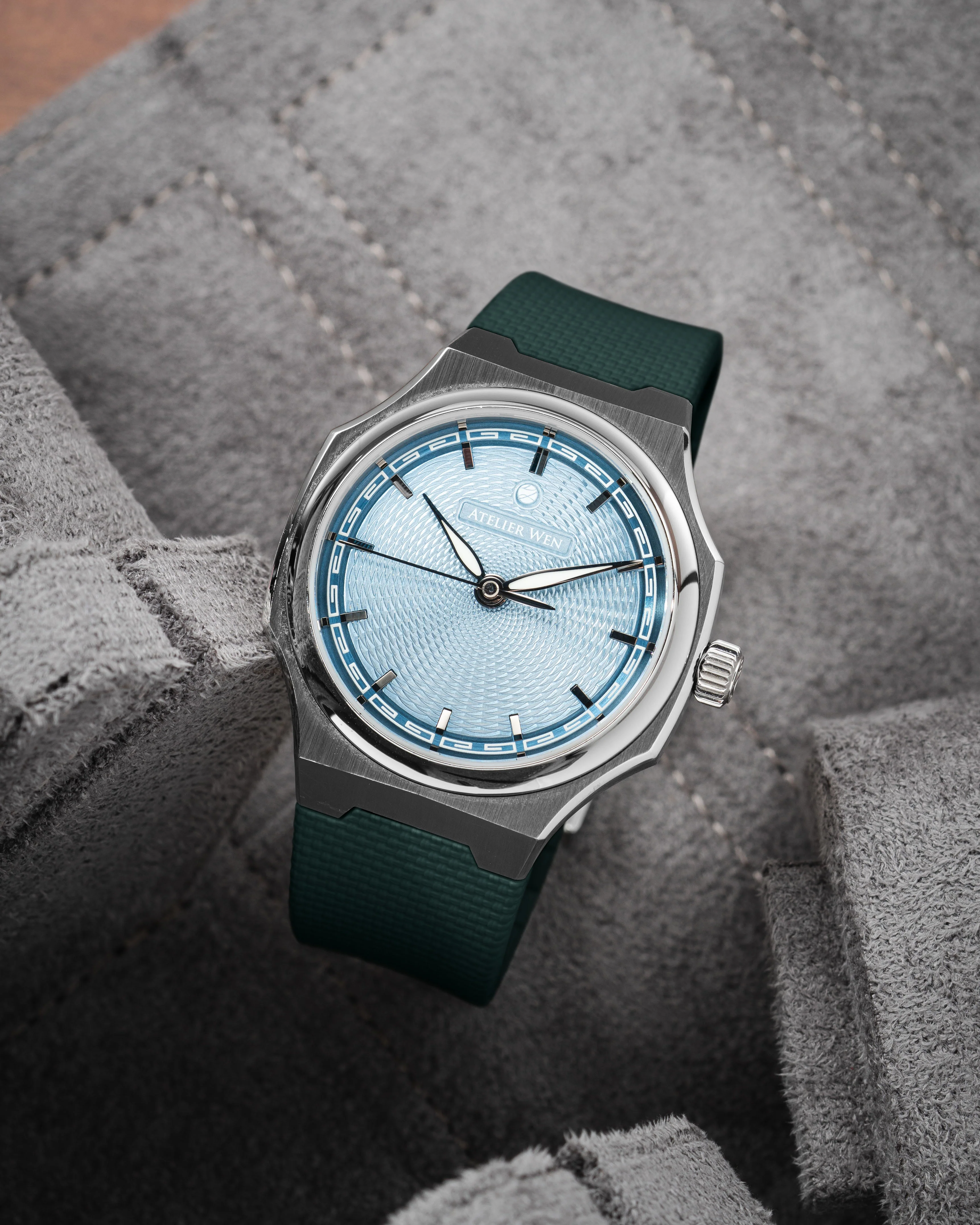 Emerald Green Sailcloth CTS Rubber Strap for Atelier Wen Perception - Image 4