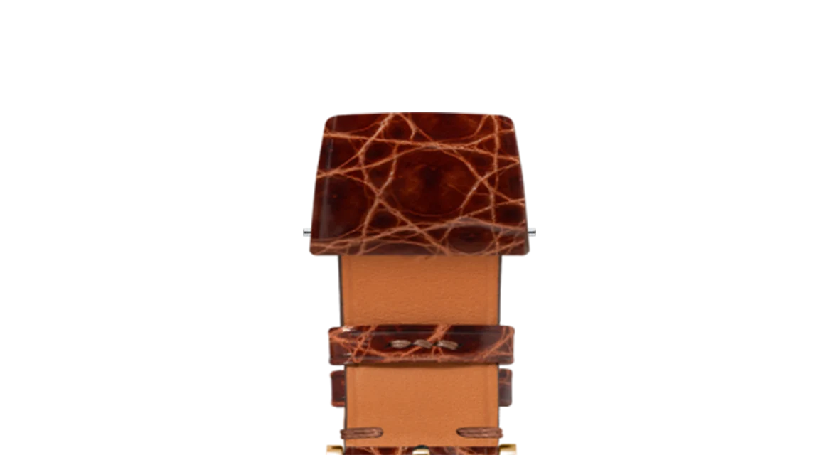 Glossy Caramel Crocodile Flank Stitchless Strap - Image 8