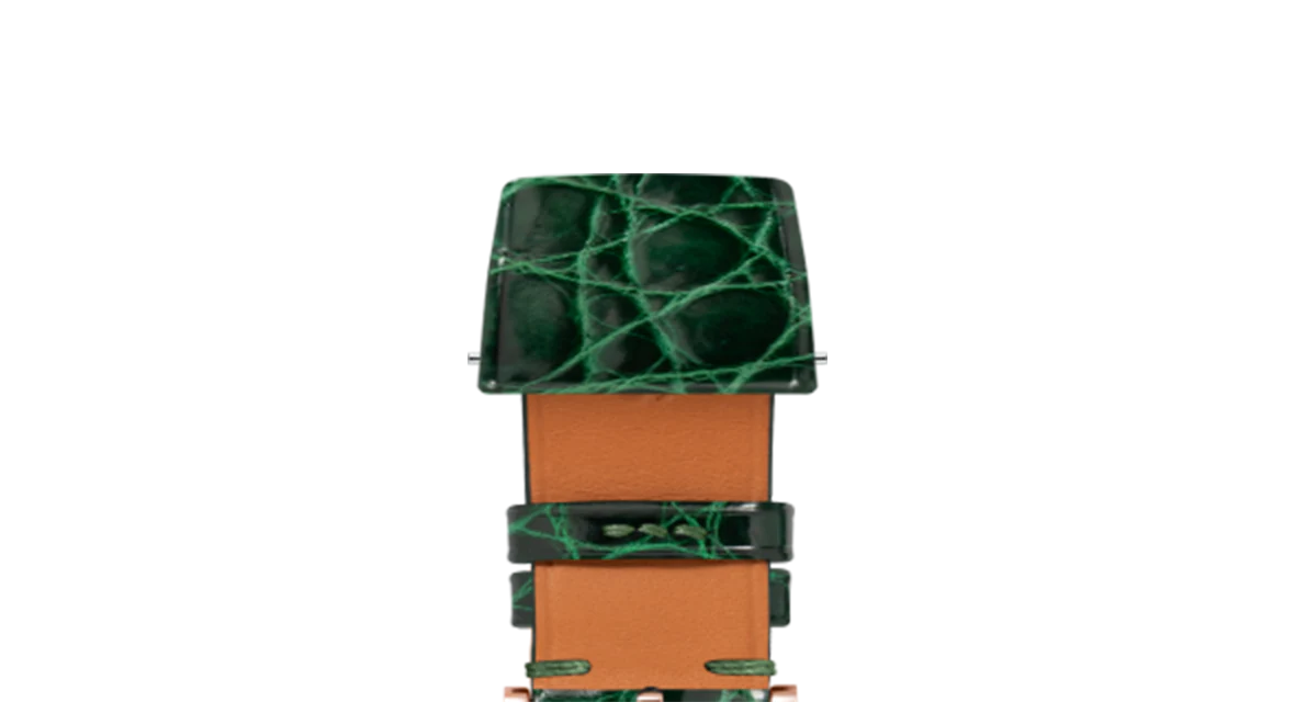 Glossy Emerald Crocodile Flank Stitchless Strap - Image 9