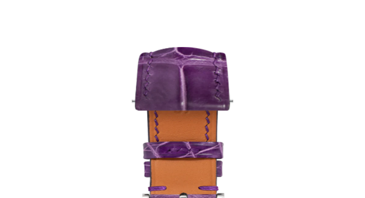 Overstock: Glossy Purple Crocodile Signature Strap - Image 4