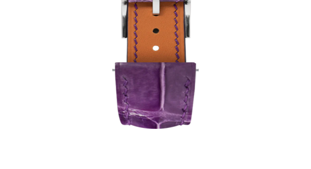 Overstock: Glossy Purple Crocodile Signature Strap - Image 5
