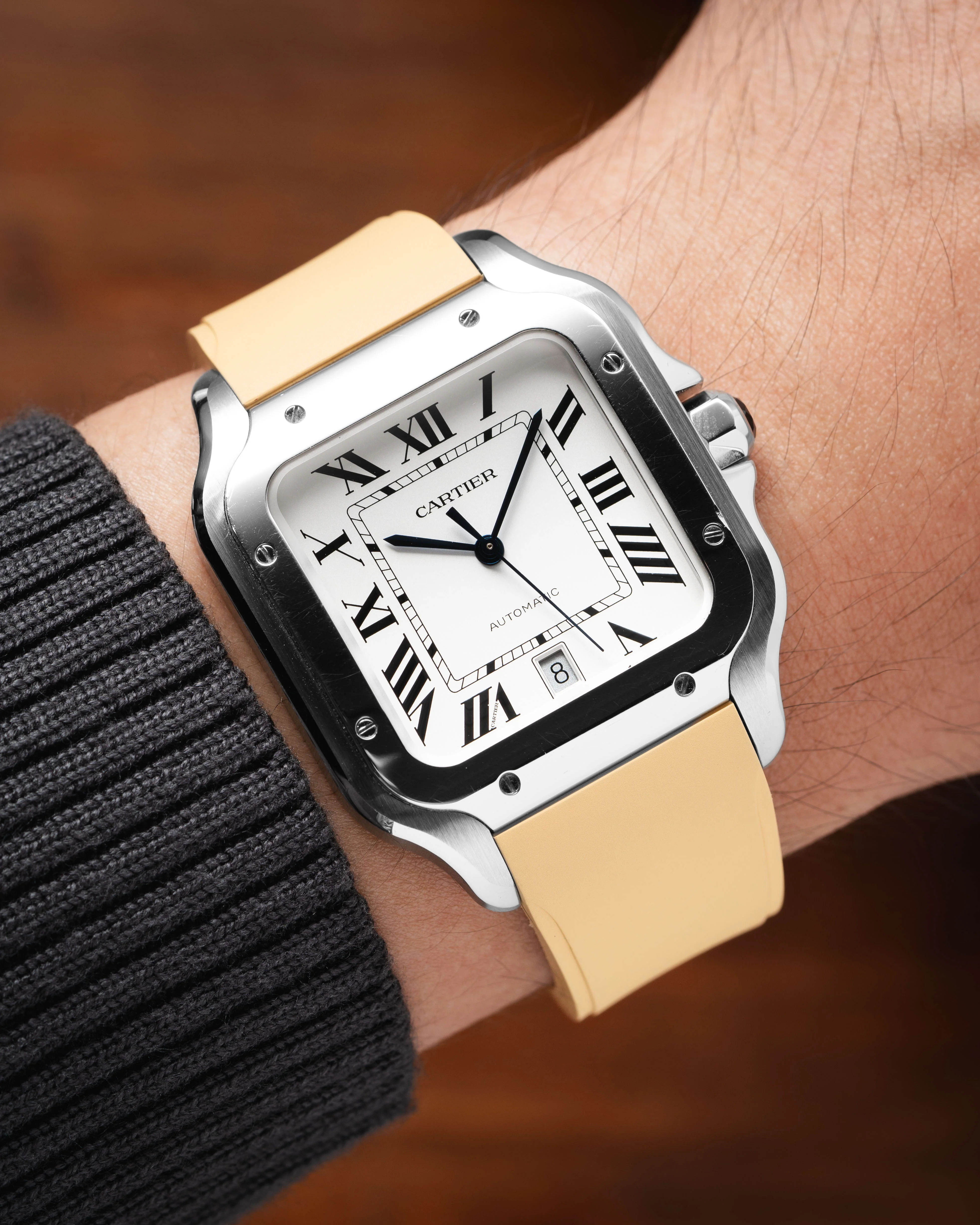 Gold CTS Rubber Strap for Cartier Santos de Cartier - Image 2