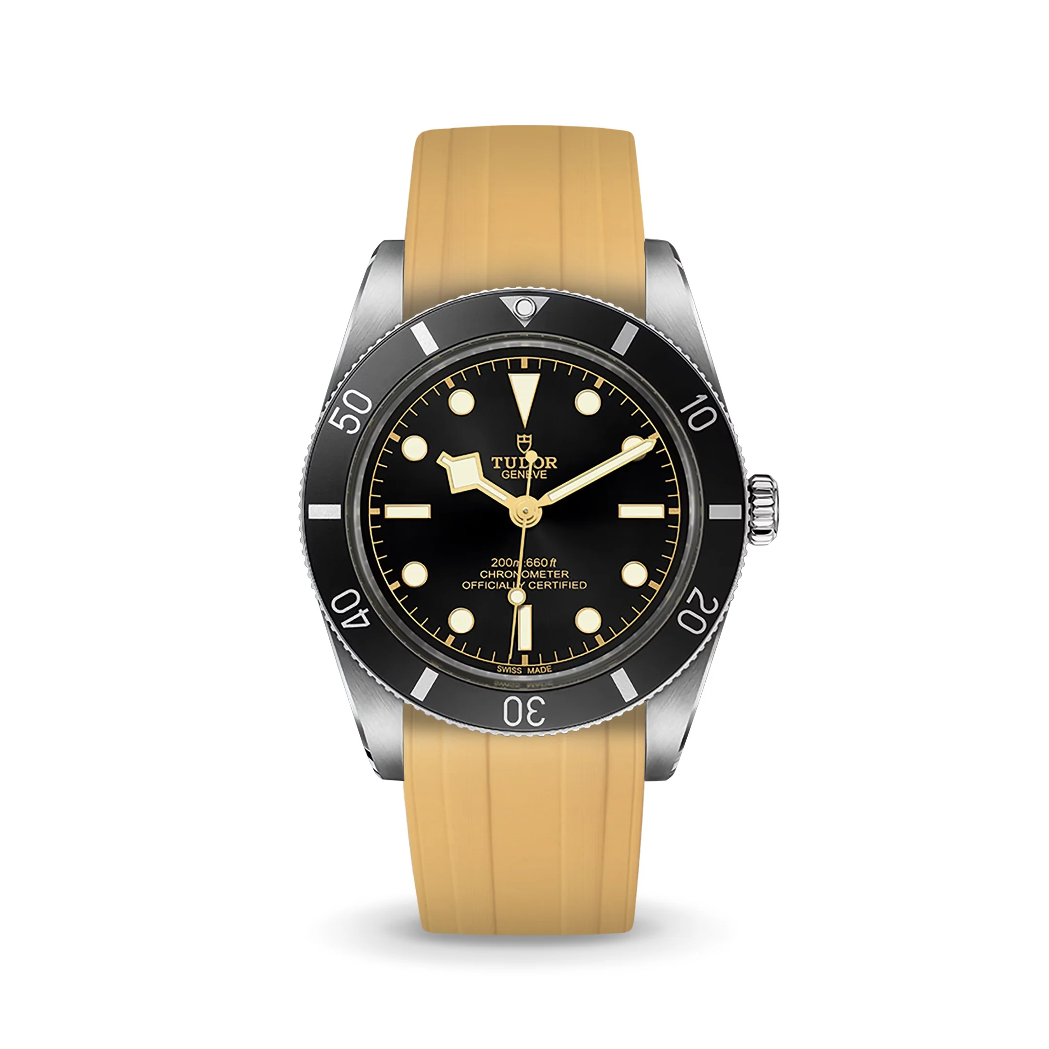 Gold CTS Rubber Strap for Tudor BB54