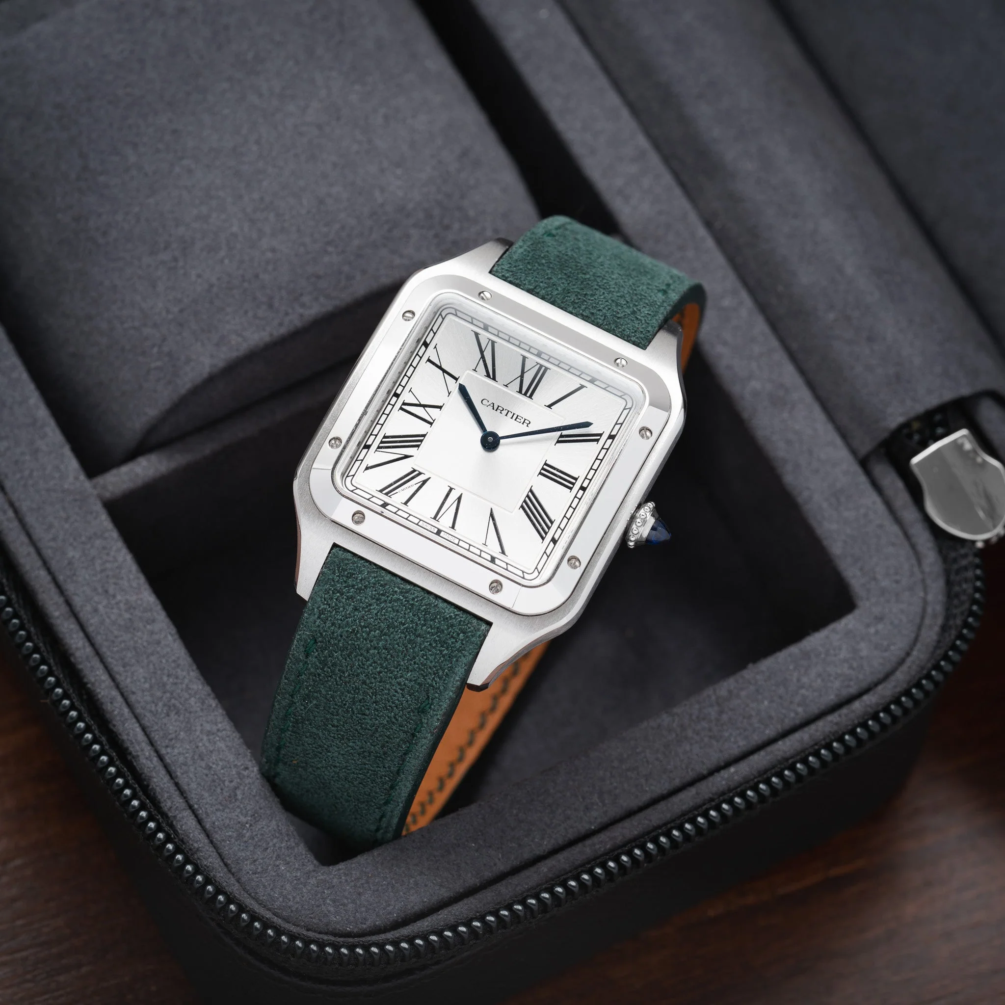 Green Alcantara Strap for Cartier Santos-Dumont - Image 2