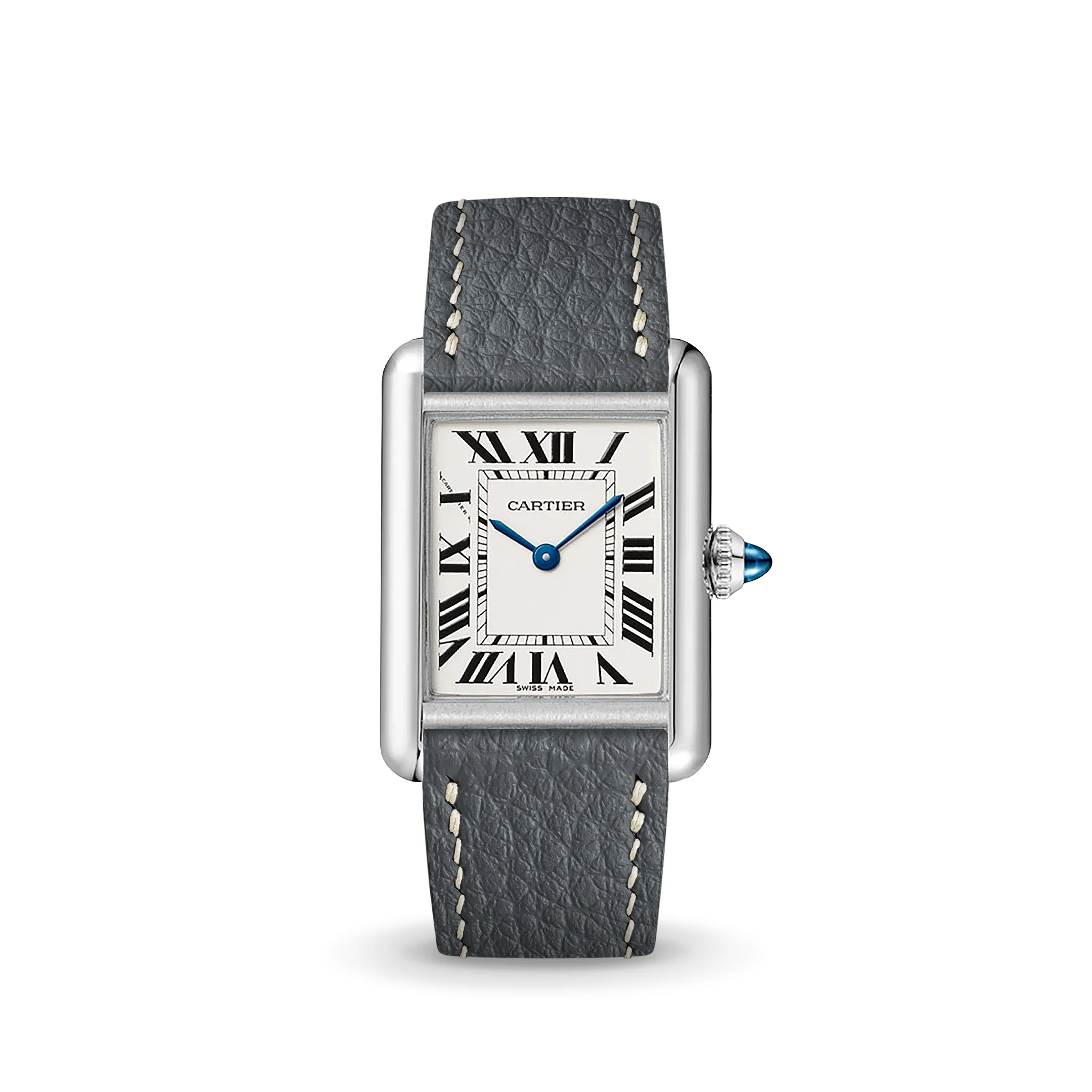 Grey Rubberised Leather (Togo) Strap for Cartier Tank