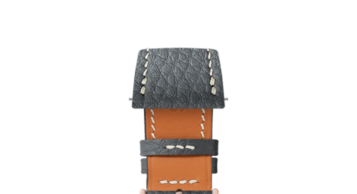 Grey Rubberised Leather (Togo) Strap for Cartier Tank - Image 7