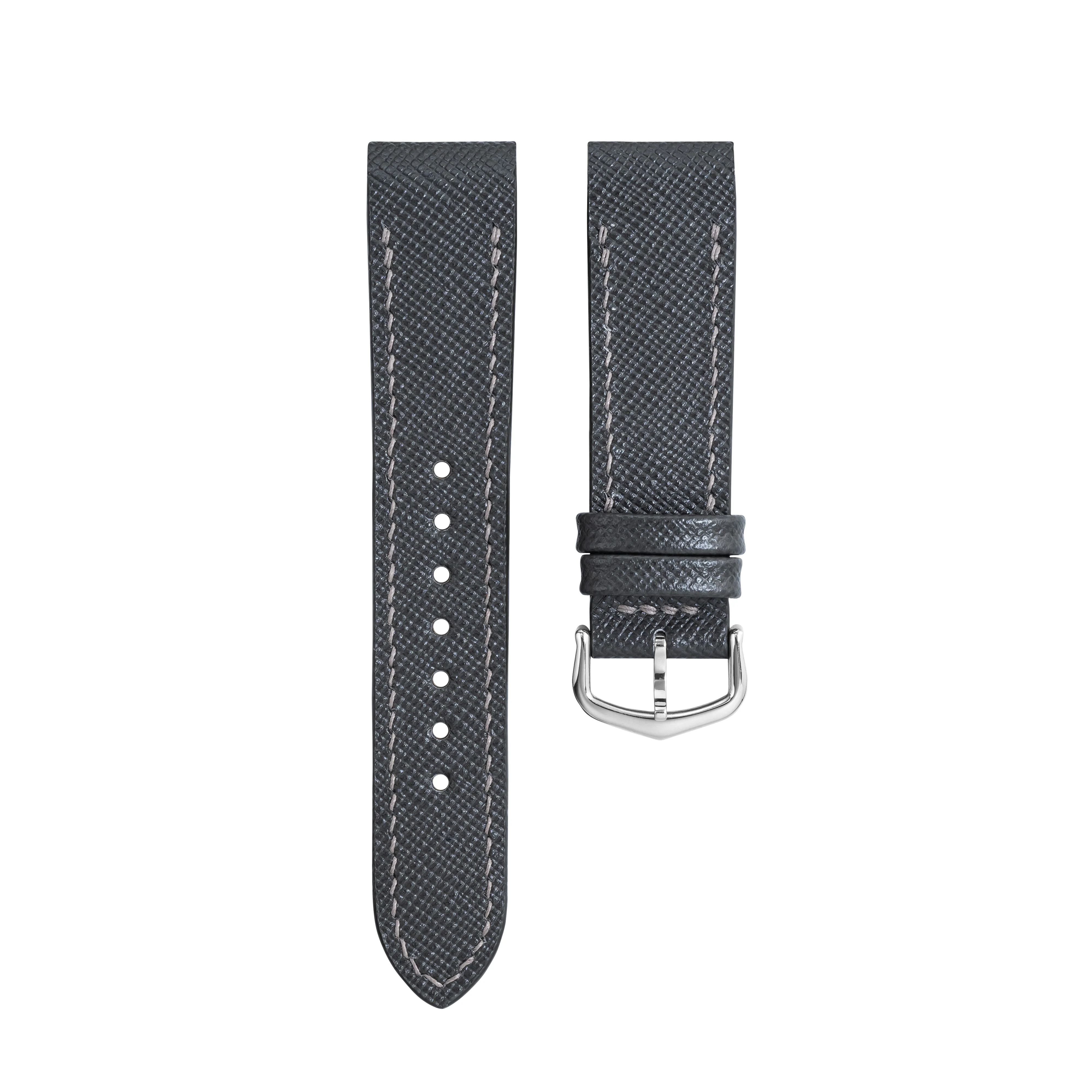 Grey Saffiano Strap for Cartier Santos-Dumont - Image 5