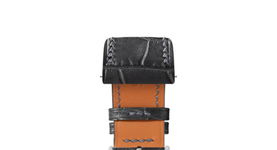 Matte Grey Storm Alligator Strap for Cartier Santos-Dumont - Image 4