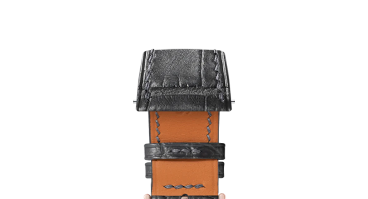 Matte Grey Storm Alligator Strap for Cartier Tank - Image 5