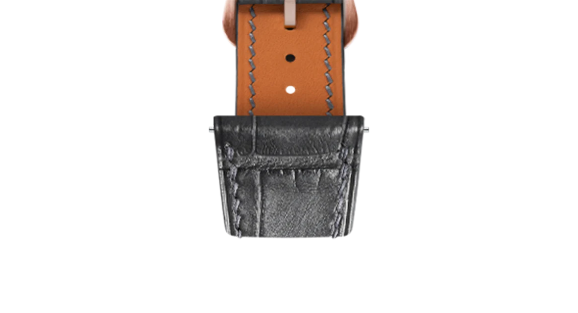 Matte Grey Storm Alligator Strap for Cartier Tank - Image 6