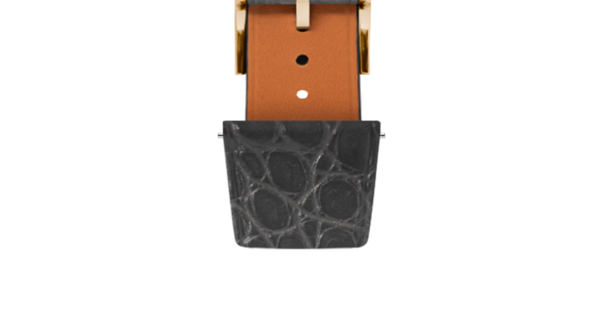 Matte Grey Storm Alligator Flank Stitchless Strap - Image 9