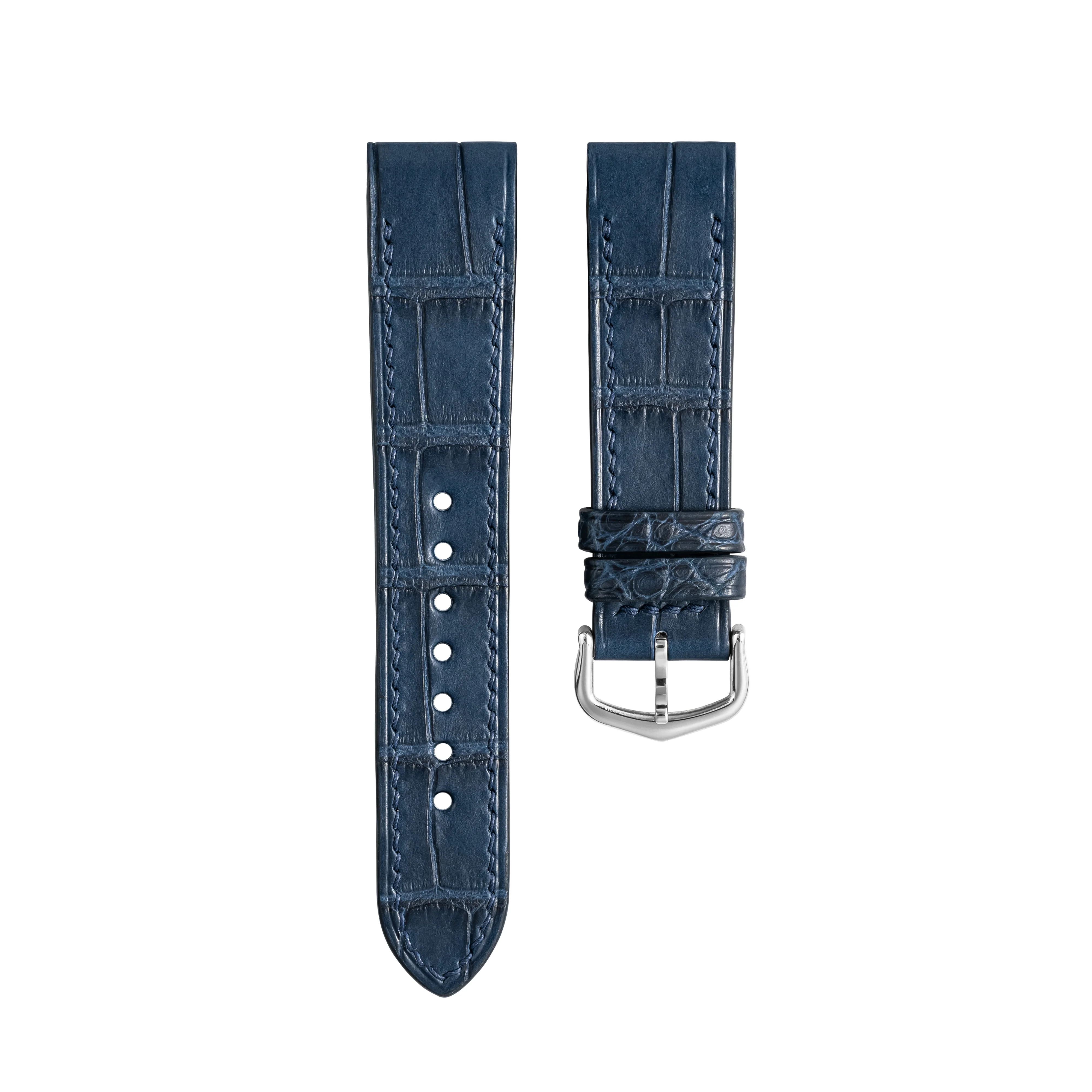 Matte Navy Alligator Strap for Cartier Santos-Dumont - Image 3