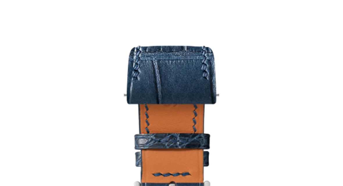 Matte Navy Alligator Strap for Cartier Santos-Dumont - Image 4