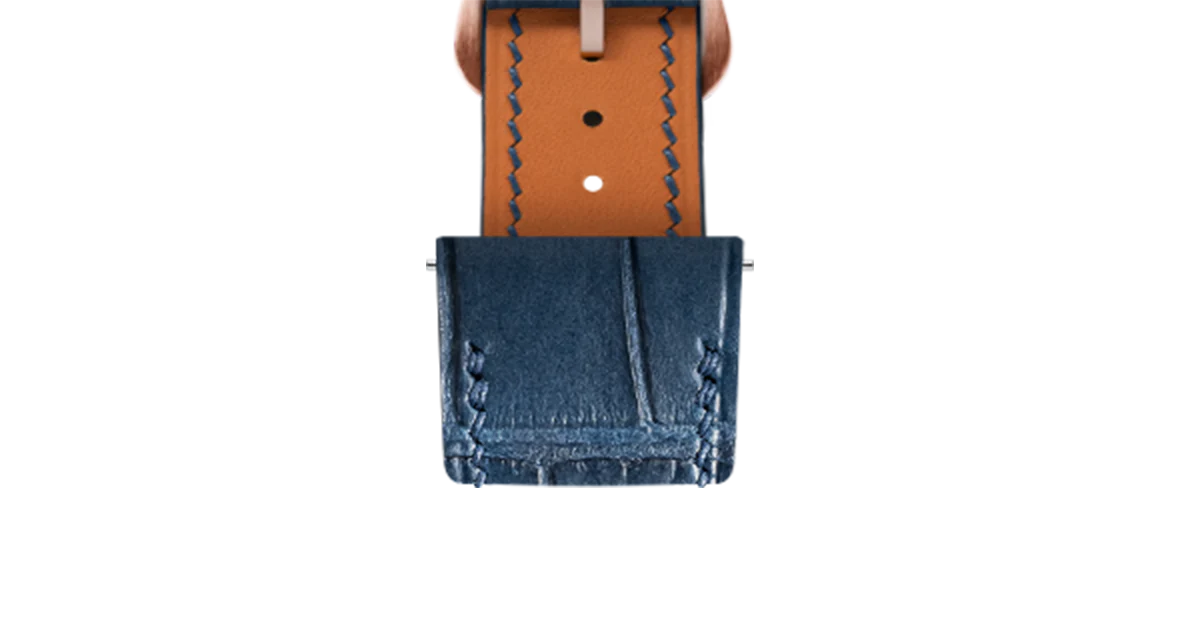 Matte Navy Alligator Strap for Cartier Santos-Dumont - Image 7