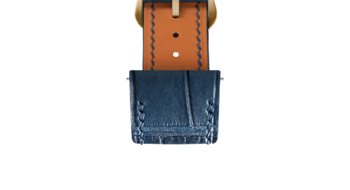 Matte Navy Alligator Strap for Cartier Santos-Dumont - Image 9