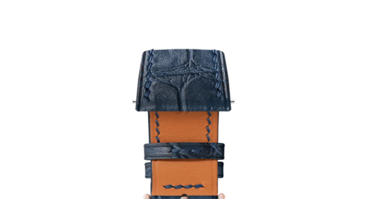Matte Navy Alligator Strap for Cartier Tank - Image 6
