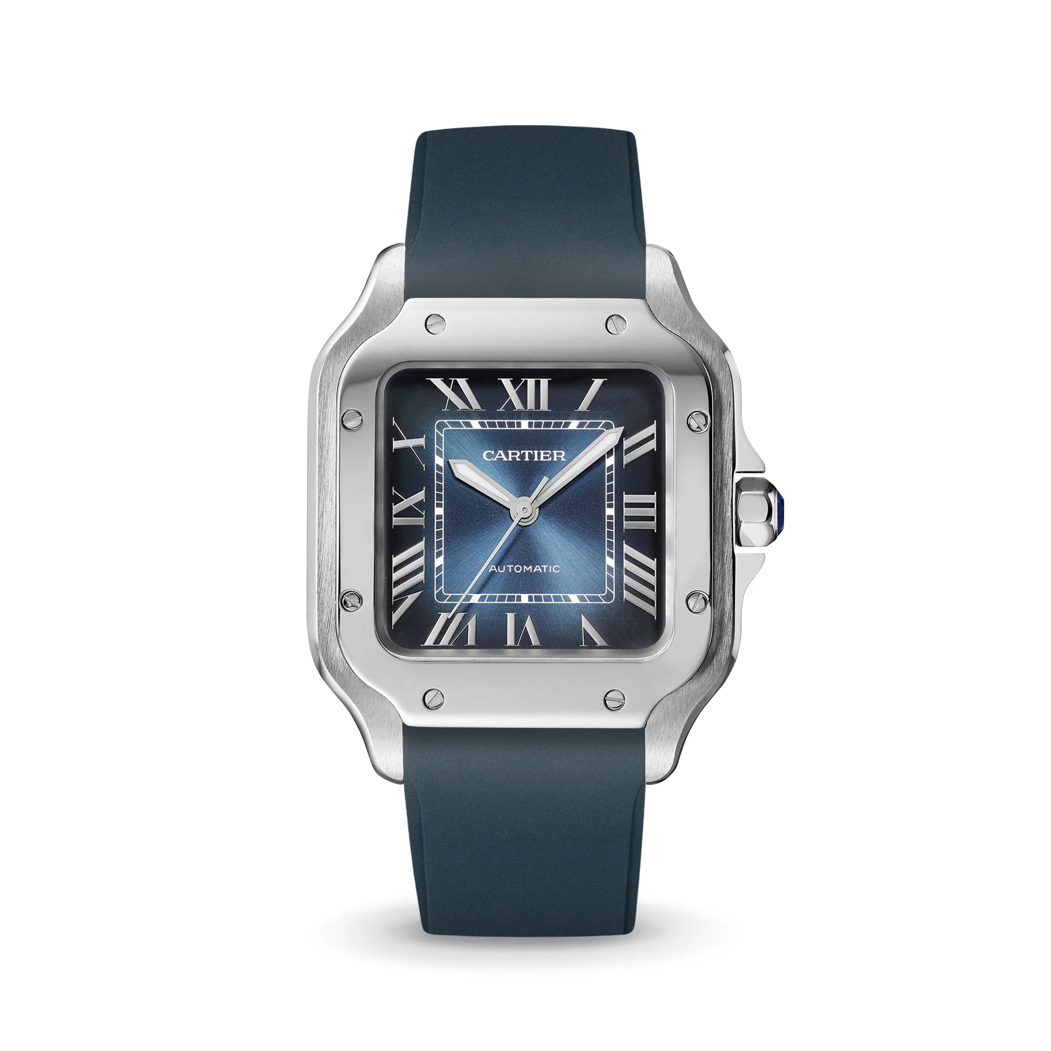 Navy CTS Rubber Strap for Cartier Santos de Cartier