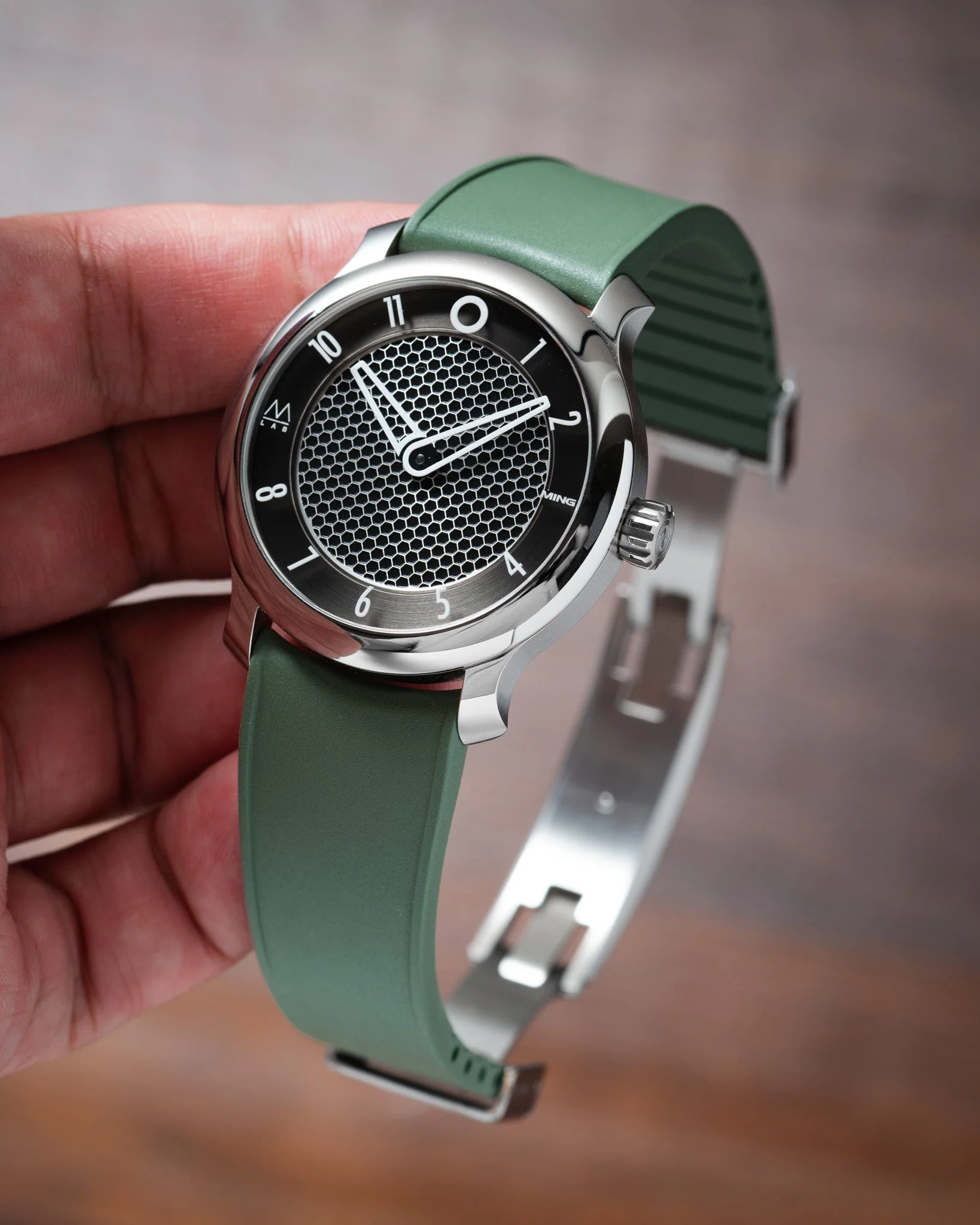 Olive Green Curved CTS Rubber Strap - Image 6