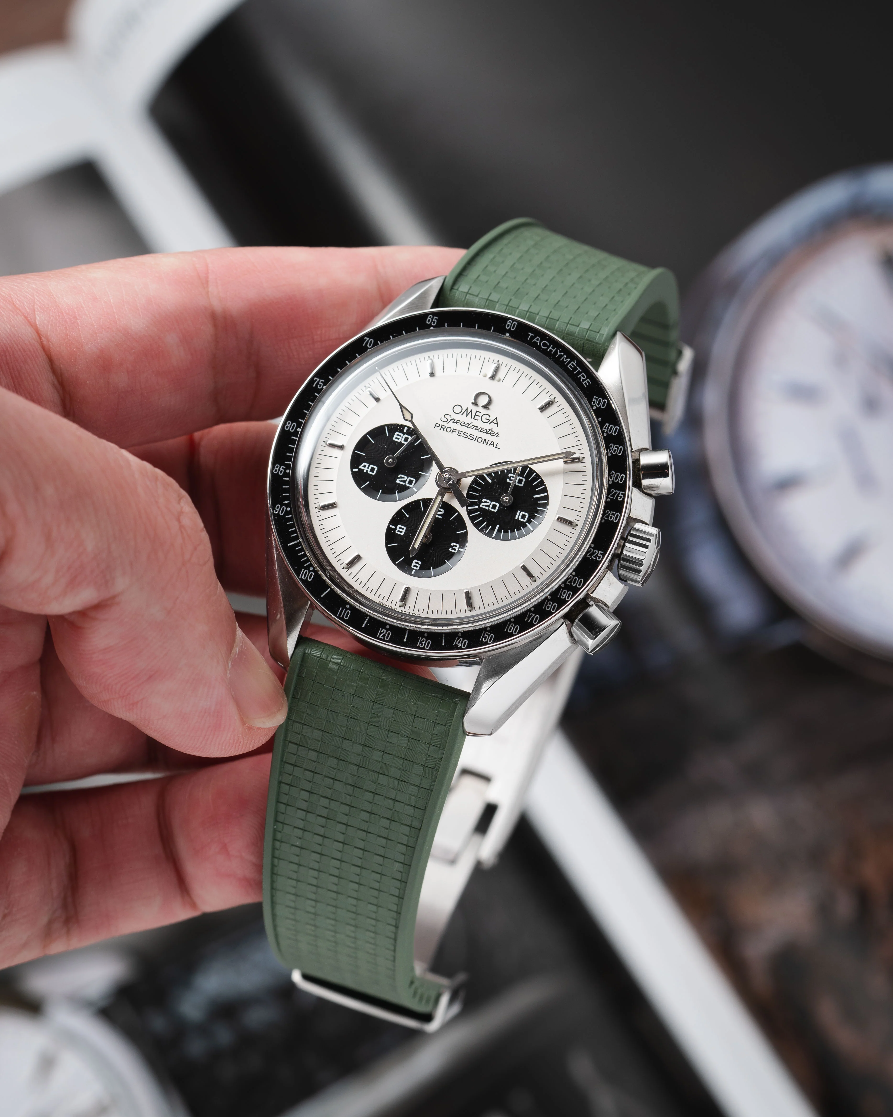 Olive Green Mosaic CTS Rubber Strap - Image 4