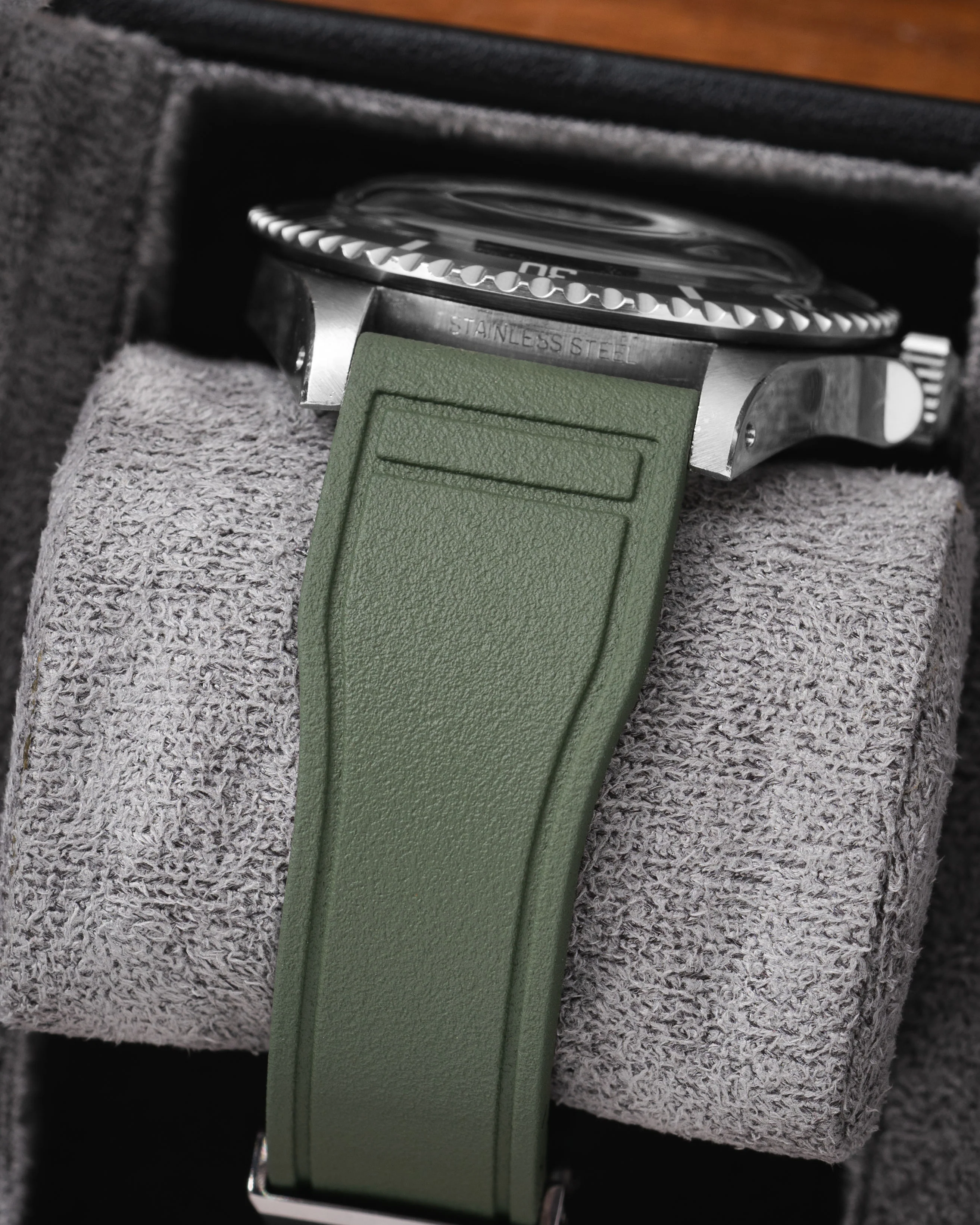 Olive Green Pilot CTS Rubber Strap - Image 2