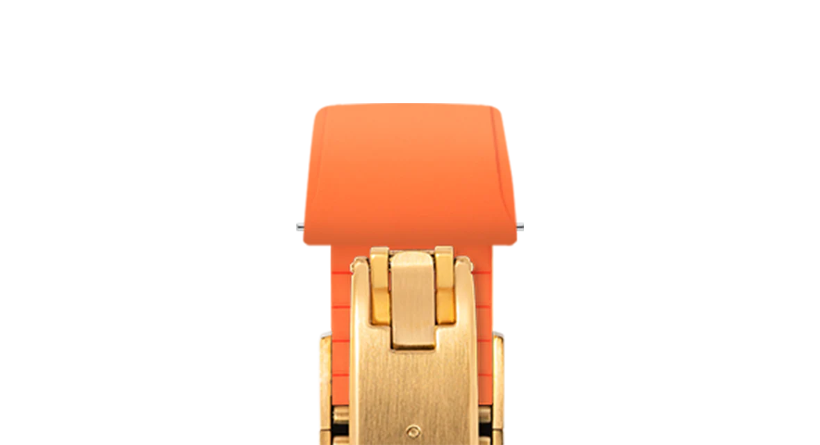 Orange CTS Rubber Strap for Cartier Santos de Cartier - Image 10
