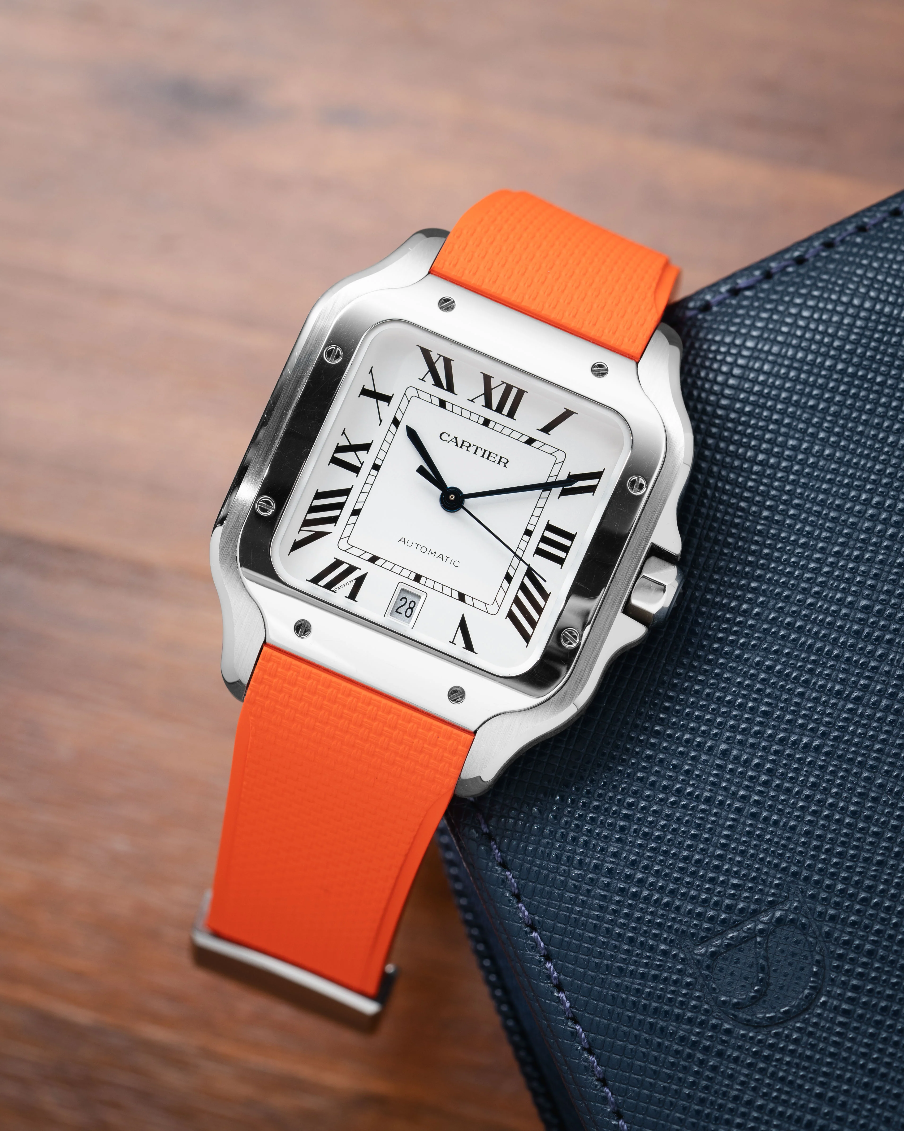 Orange Sailcloth CTS Rubber Strap for Cartier Santos de Cartier - Image 2