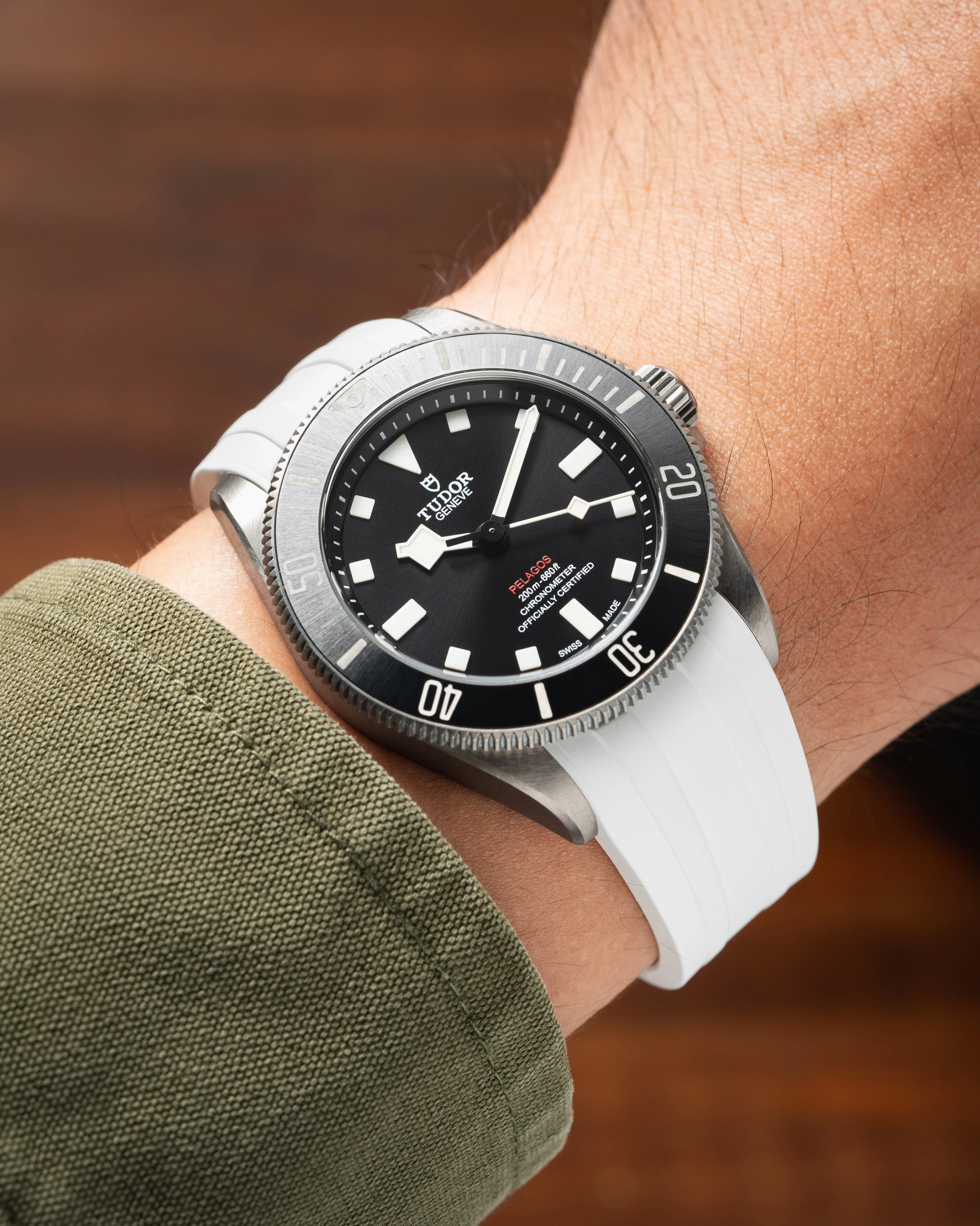 White CTS Rubber Strap for Tudor Pelagos 39 - Image 2