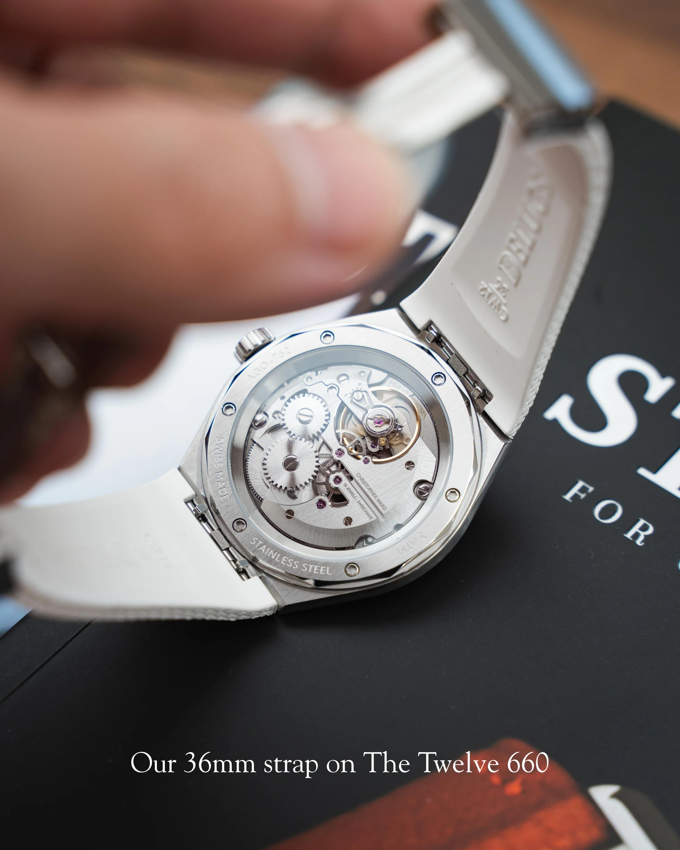 White Sailcloth CTS Rubber Strap for Christopher Ward The Twelve - Image 11